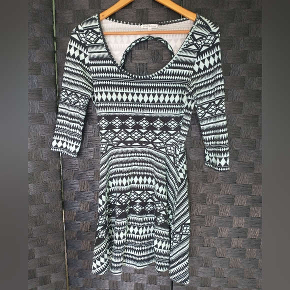 Women's teal Charlotte Russe aztec printed skater dress - Picture 6 of 8